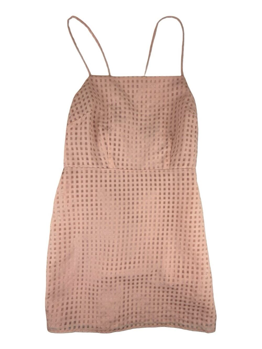 Altar’d State Y2K Women’s Pink Checkered Lined Sleeveless Mini Dress size Medium